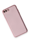 BFS  iPhone 7 Plus Kılıf Coco Deri Silikon Kapak - Pudra