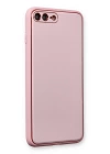 BFS  iPhone 7 Plus Kılıf Coco Deri Silikon Kapak - Pudra