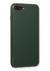 BFS  iPhone 7 Plus Kılıf Coco Deri Silikon Kapak - Yeşil