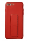 BFS  iPhone 7 Plus Kılıf Coco Deri Standlı Kapak - Kırmızı