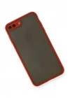 BFS  iPhone 7 Plus Kılıf Montreal Silikon Kapak - Kırmızı
