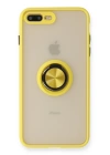 BFS  iPhone 7 Plus Kılıf Montreal Yüzüklü Silikon Kapak - Sarı