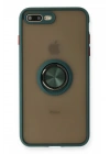 BFS  iPhone 7 Plus Kılıf Montreal Yüzüklü Silikon Kapak - Yeşil