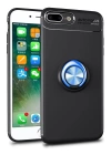 BFS  iPhone 7 Plus Kılıf Range Yüzüklü Silikon - Siyah-Mavi