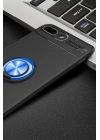 BFS  iPhone 7 Plus Kılıf Range Yüzüklü Silikon - Siyah-Mavi