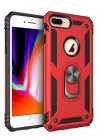 BFS  iPhone 7 Plus Kılıf Sofya Yüzüklü Silikon Kapak - Kırmızı