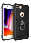 BFS  iPhone 7 Plus Kılıf Sofya Yüzüklü Silikon Kapak - Siyah