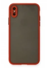 BFS  iPhone X Kılıf Montreal Silikon Kapak - Kırmızı