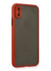BFS  iPhone X Kılıf Montreal Silikon Kapak - Kırmızı