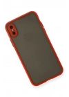 BFS  iPhone X Kılıf Montreal Silikon Kapak - Kırmızı