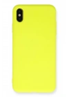 BFS iPhone X Kılıf Nano içi Kadife Silikon - Sarı