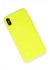 BFS iPhone X Kılıf Nano içi Kadife Silikon - Sarı