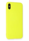 BFS  iPhone X Kılıf Nano içi Kadife Silikon - Sarı