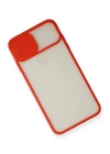 BFS  iPhone X Kılıf Palm Buzlu Kamera Sürgülü Silikon - Kırmızı