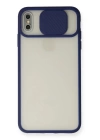 BFS  iPhone X Kılıf Palm Buzlu Kamera Sürgülü Silikon - Lacivert