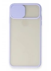 BFS  iPhone X Kılıf Palm Buzlu Kamera Sürgülü Silikon - Lila