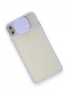 BFS  iPhone X Kılıf Palm Buzlu Kamera Sürgülü Silikon - Lila