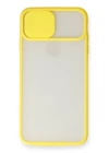 BFS  iPhone X Kılıf Palm Buzlu Kamera Sürgülü Silikon - Sarı