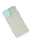 BFS  iPhone X Kılıf Palm Buzlu Kamera Sürgülü Silikon - Turkuaz