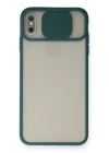 BFS  iPhone X Kılıf Palm Buzlu Kamera Sürgülü Silikon - Yeşil