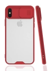 BFS  iPhone X Kılıf Platin Kamera Koruma Silikon - Kırmızı