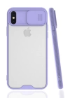 BFS  iPhone X Kılıf Platin Kamera Koruma Silikon - Lila