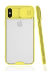 BFS  iPhone X Kılıf Platin Kamera Koruma Silikon - Sarı