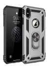 BFS  iPhone X Kılıf Sofya Yüzüklü Silikon Kapak - Gümüş