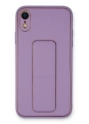 BFS  iPhone XR Kılıf Coco Deri Standlı Kapak - Koyu Lila