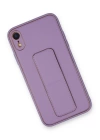 BFS  iPhone XR Kılıf Coco Deri Standlı Kapak - Koyu Lila