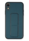 BFS  iPhone XR Kılıf Coco Deri Standlı Kapak - Mavi