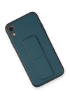 BFS  iPhone XR Kılıf Coco Deri Standlı Kapak - Mavi