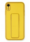 BFS  iPhone XR Kılıf Coco Deri Standlı Kapak - Sarı