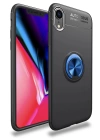 BFS  iPhone XR Kılıf Range Yüzüklü Silikon - Siyah-Mavi
