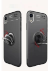 BFS  iPhone XR Kılıf Range Yüzüklü Silikon - Siyah-Mavi