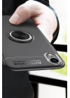 BFS  iPhone XR Kılıf Range Yüzüklü Silikon - Siyah-Mavi