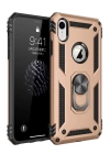 BFS  iPhone XR Kılıf Sofya Yüzüklü Silikon Kapak - Gold