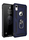 BFS  iPhone XR Kılıf Sofya Yüzüklü Silikon Kapak - Lacivert
