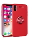 BFS  iPhone XS Kılıf Range Yüzüklü Silikon - Kırmızı