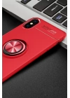 BFS  iPhone XS Kılıf Range Yüzüklü Silikon - Kırmızı