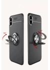 BFS  iPhone XS Kılıf Range Yüzüklü Silikon - Siyah