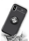 BFS  iPhone XS Kılıf Range Yüzüklü Silikon - Siyah
