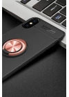 BFS  iPhone XS Kılıf Range Yüzüklü Silikon - Siyah-Gold