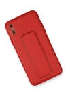 BFS  iPhone XS Max Kılıf Coco Deri Standlı Kapak - Kırmızı