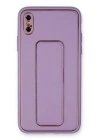 BFS  iPhone XS Max Kılıf Coco Deri Standlı Kapak - Koyu Lila