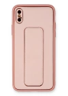 BFS  iPhone XS Max Kılıf Coco Deri Standlı Kapak - Pembe