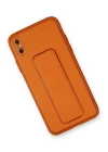 BFS  iPhone XS Max Kılıf Coco Deri Standlı Kapak - Turuncu