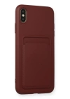 BFS iPhone XS Max Kılıf Kelvin Kartvizitli Silikon - Bordo