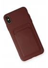 BFS iPhone XS Max Kılıf Kelvin Kartvizitli Silikon - Bordo