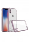 BFS iPhone XS Max Kılıf Miami Şeffaf Silikon - Açık Mor